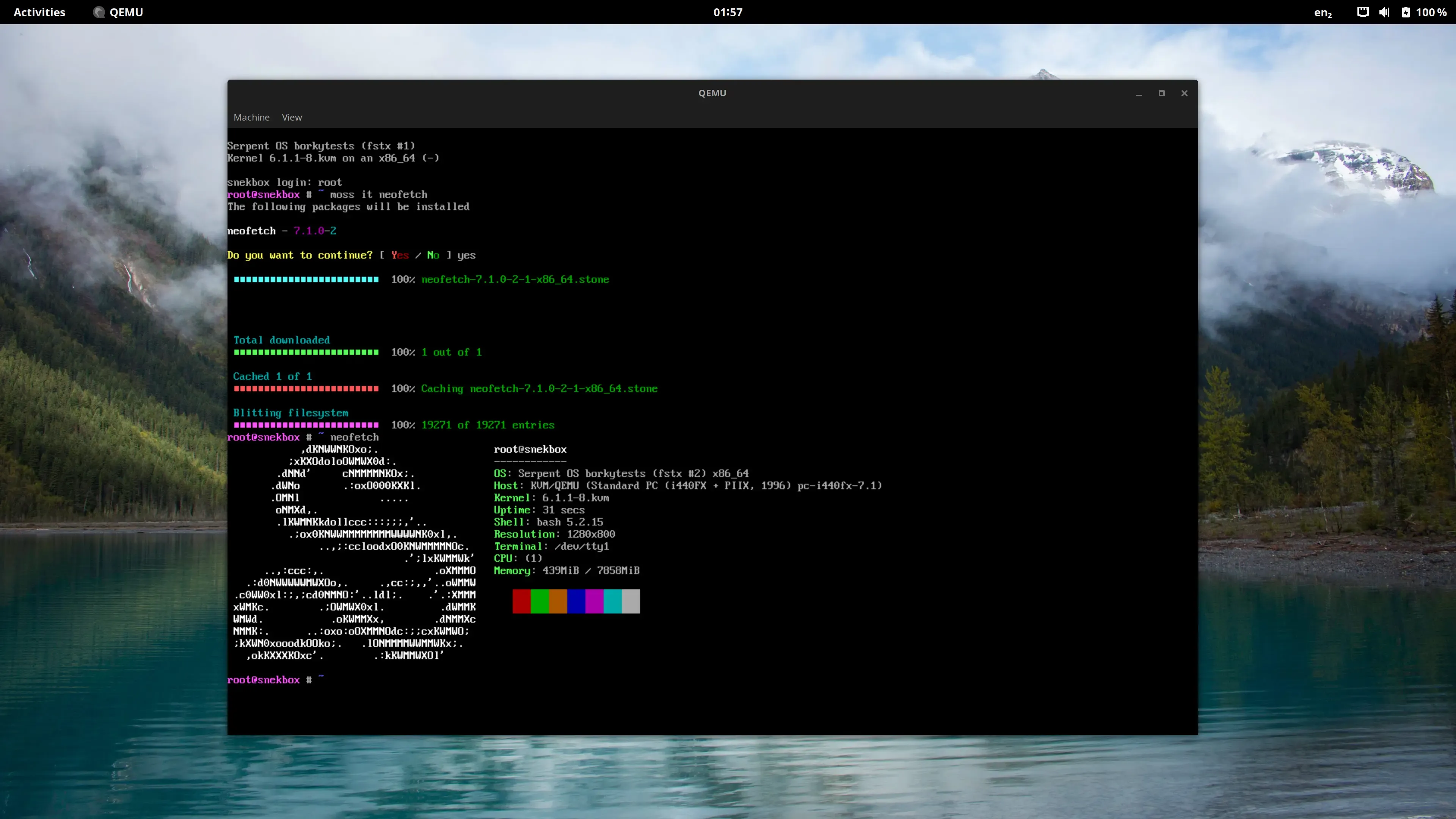 A booted Serpent OS