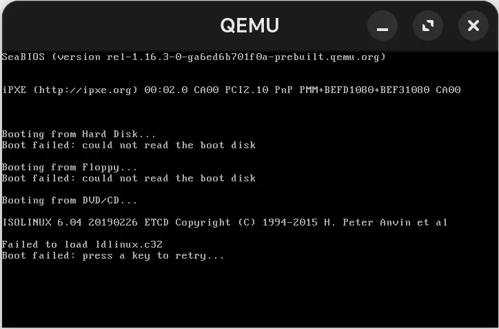 Invalid VM configuration